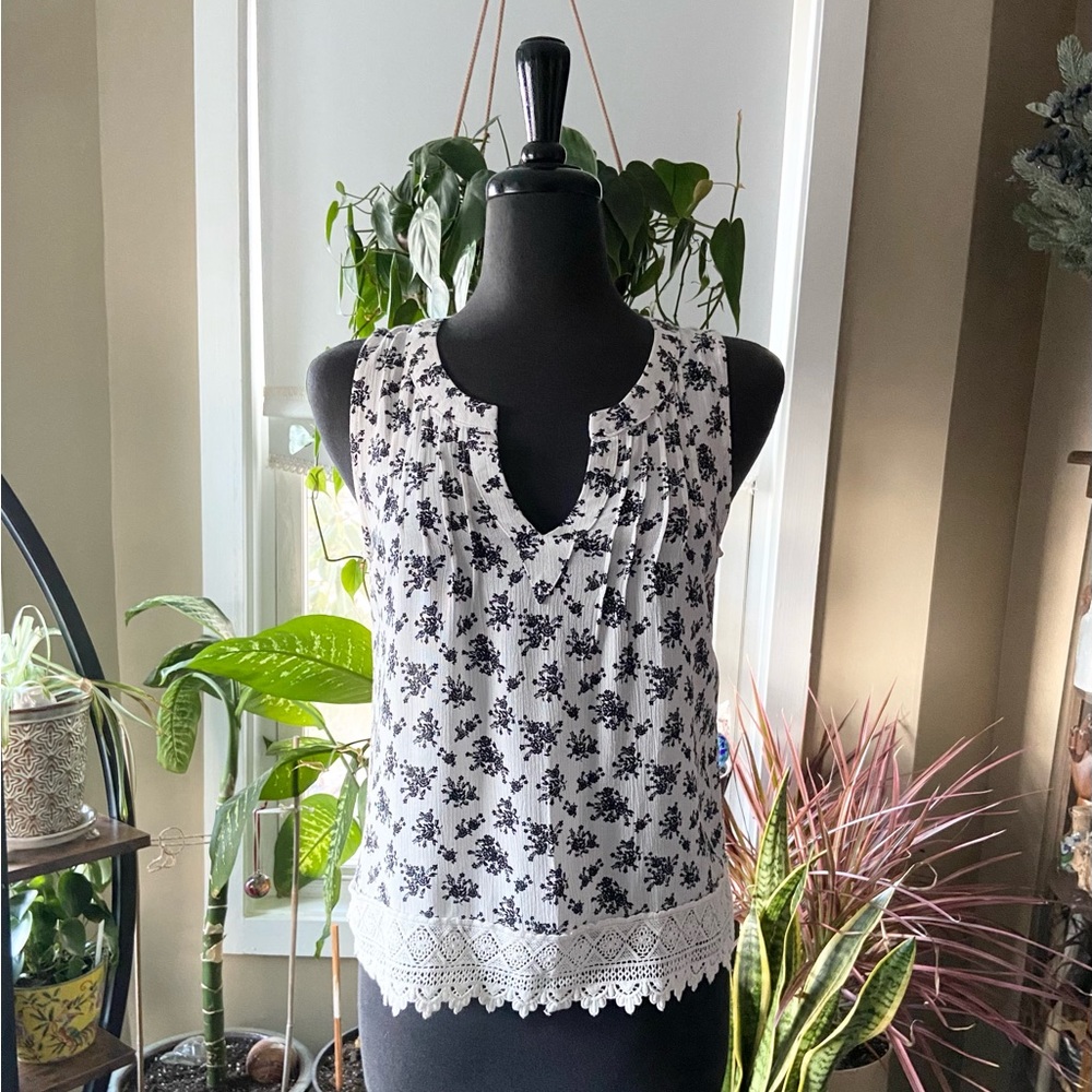 NET Floral Print Tank